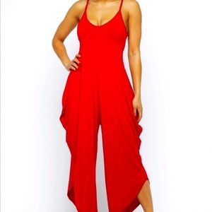 Lady in Red Jumpsuit